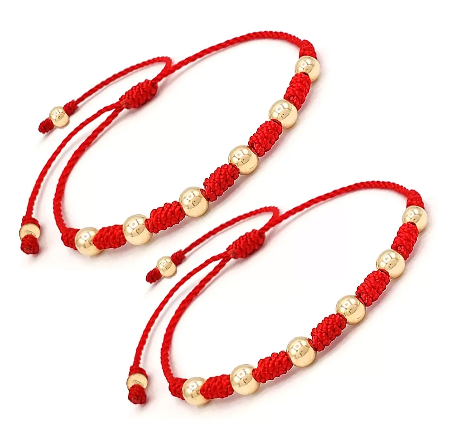 Pulsera Parejas 7 Nudos Oro Laminado 4mm