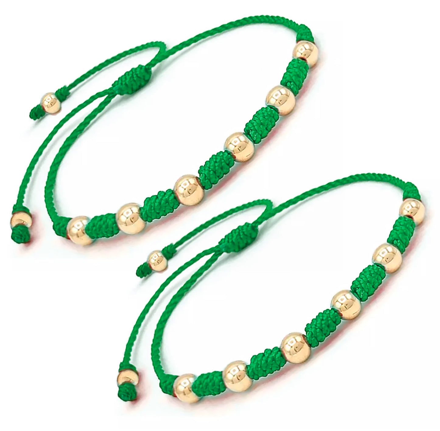 Pulsera Parejas 7 Nudos Oro Laminado 4mm