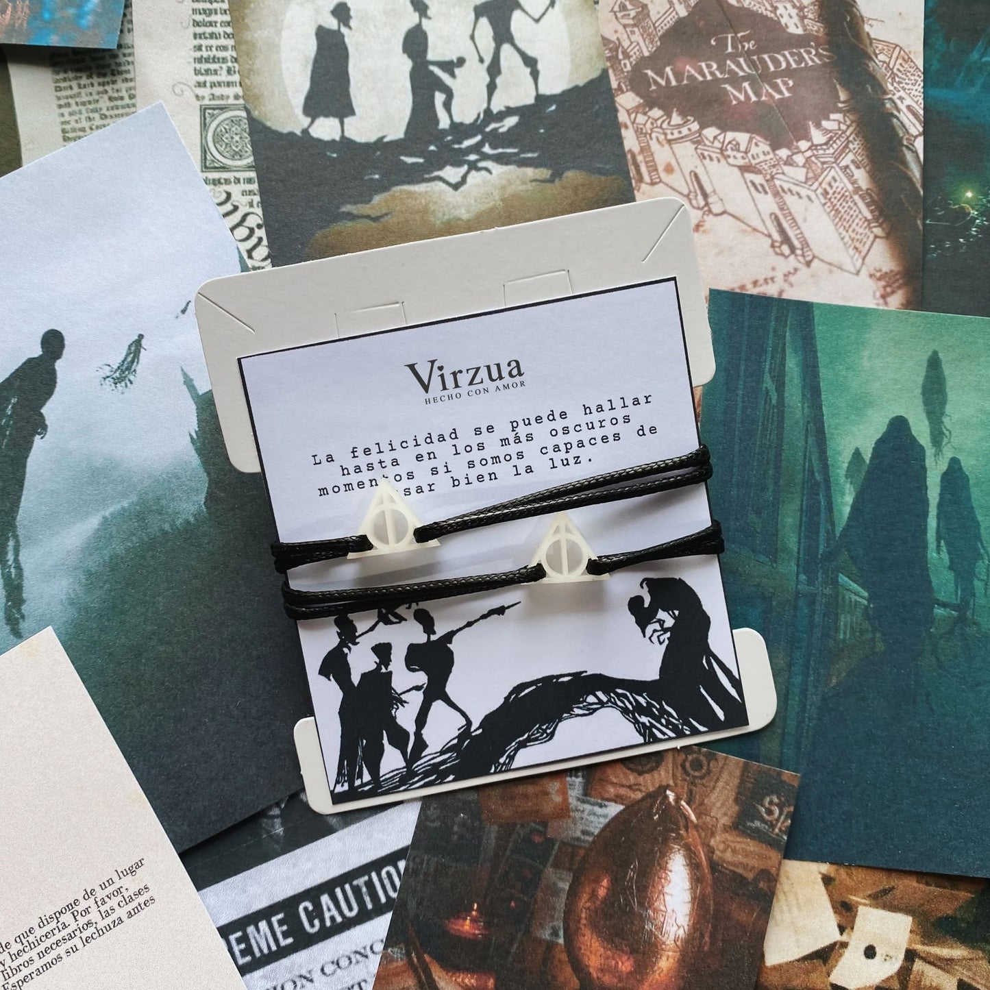 Pulsera Para Pareja Las Reliquias De La Muerte Luminoso x2