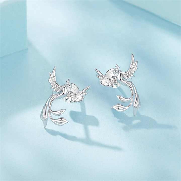Aretas De Ave Fenix En Plata Ley 925