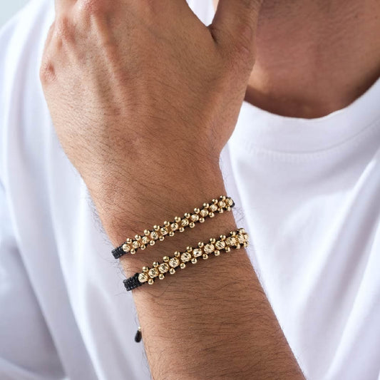 Pulsera Tres Líneas Diamantadas Oro 18k