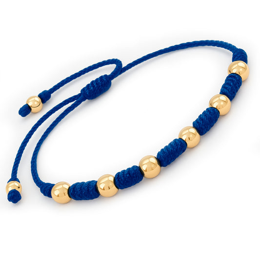 Pulsera 7 Nudos En Oro 18 Kilates Balín 4mm