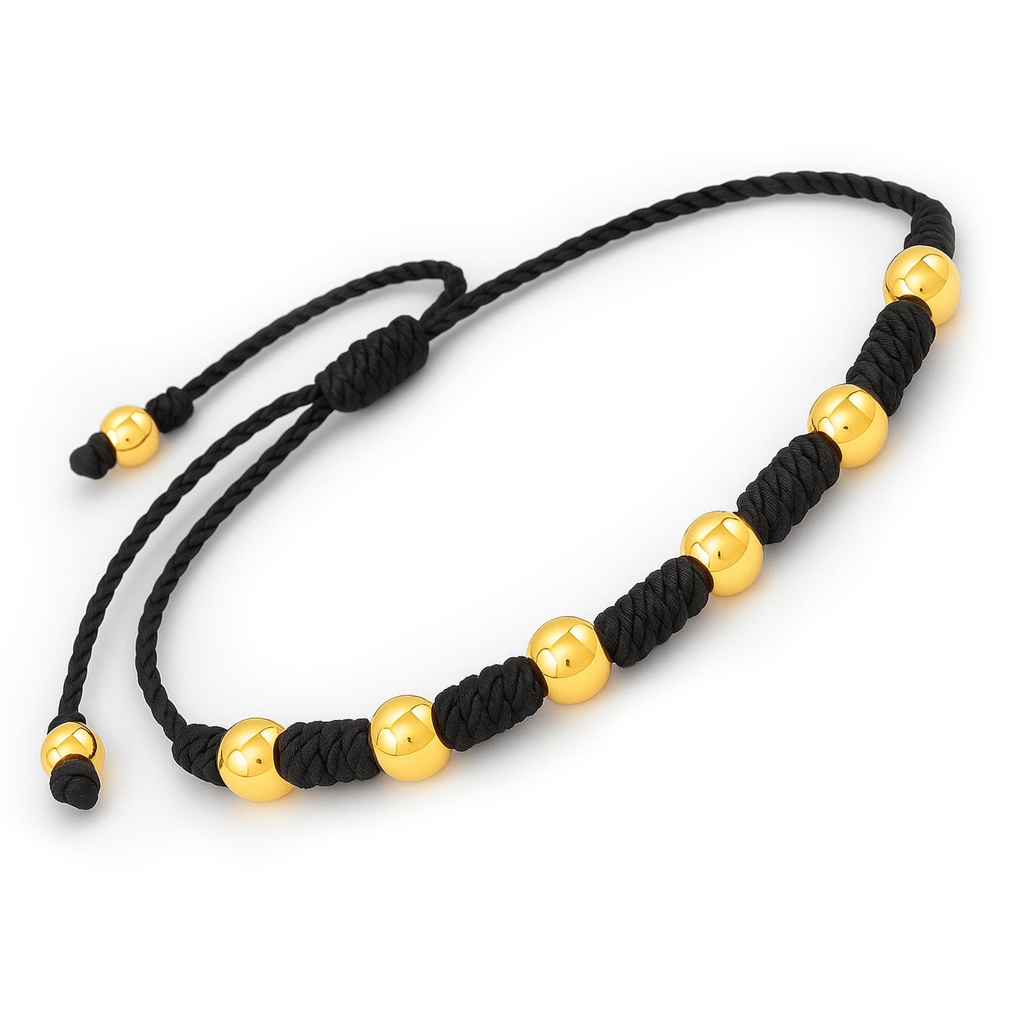 Pulsera 7 Nudos En Oro 18 Kilates Balín 4mm