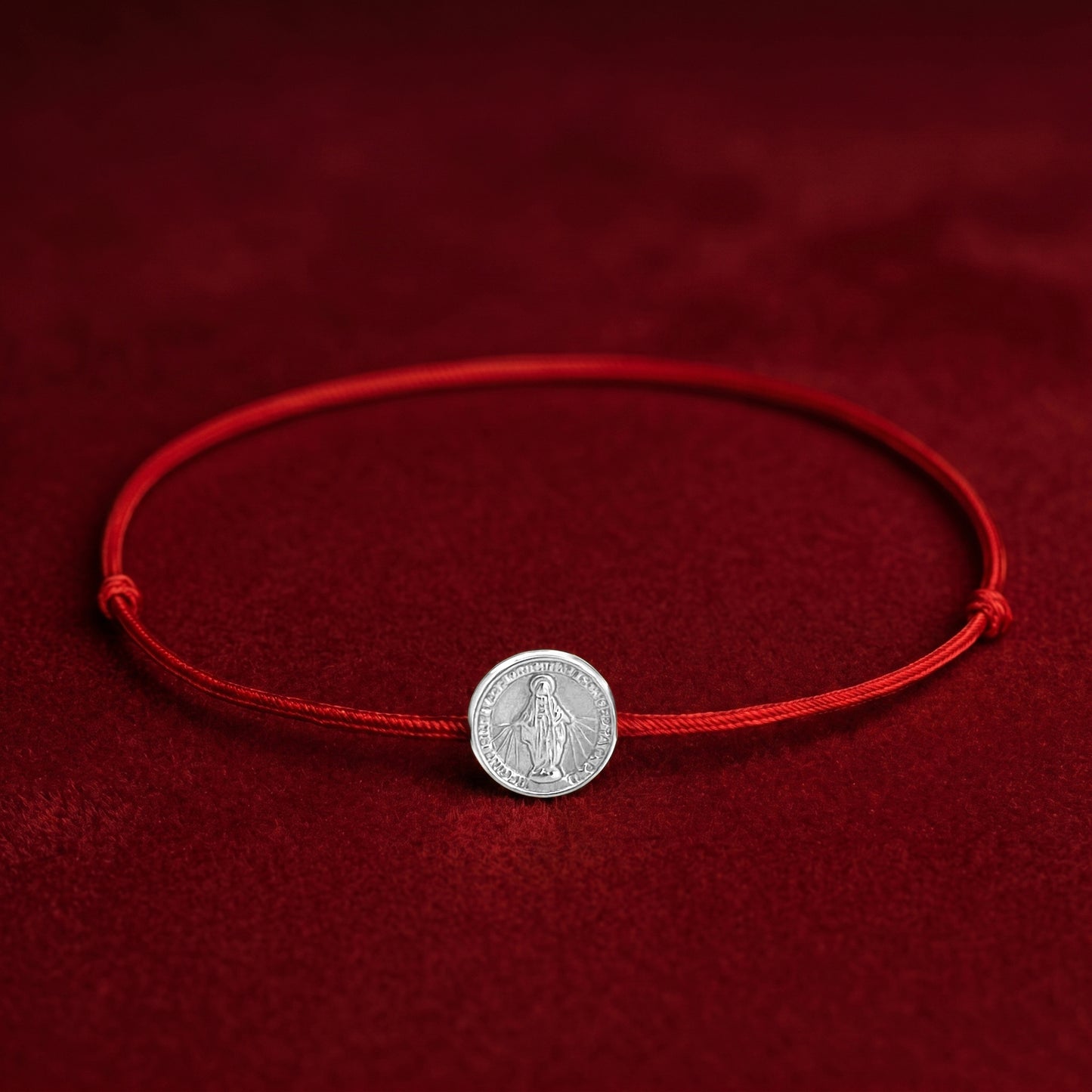 Hilo Rojo Virgen de la Milagrosa Plata Ley