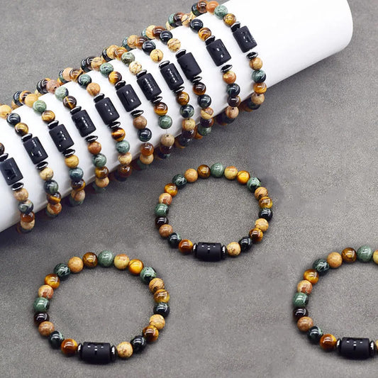 Pulsera Con Signo Zodiacal De Piedras Naturales Ajustable