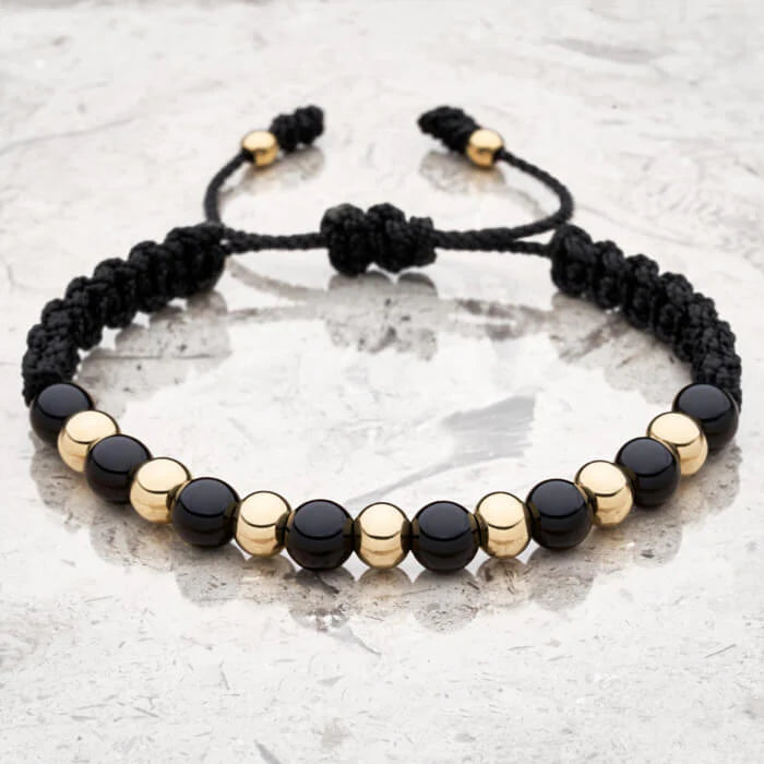 Pulsera Intercalada en Oro 18k y Cuarzos Naturales