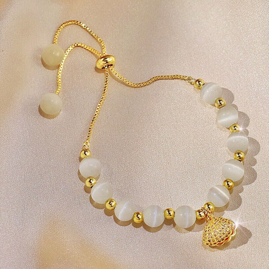 Brazalete Ópalo De Cristales con Concha de Abundancia