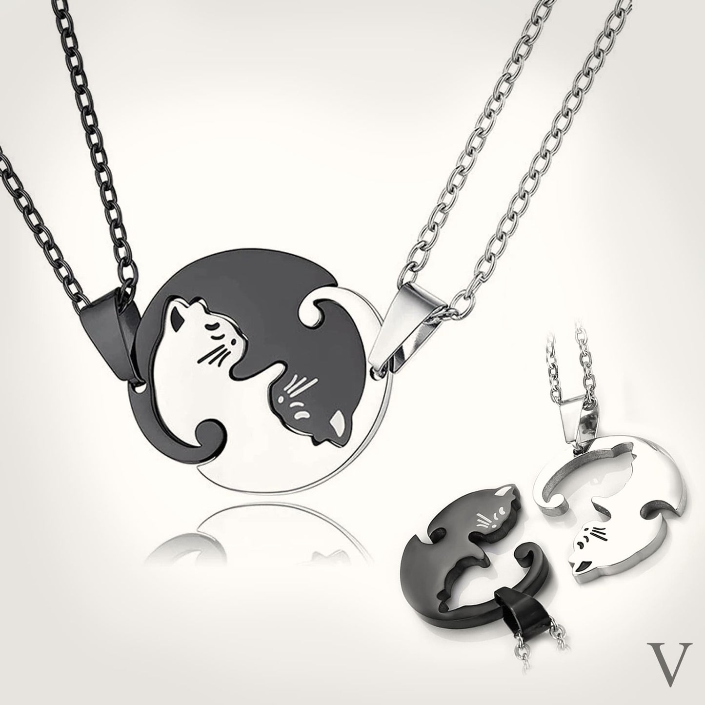 Collar Pareja de Gato Ying Yang