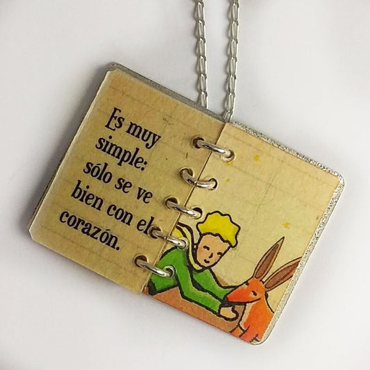 Collar Dije De Plata Fragmento De Libro El Principito - Hecho a Mano
