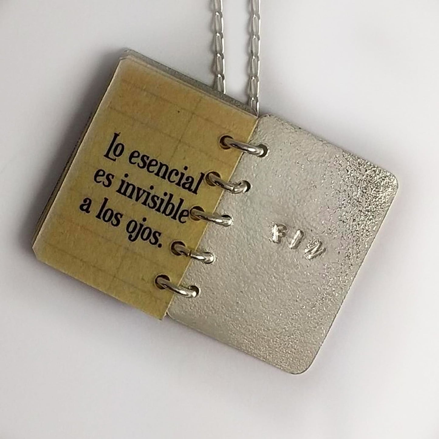Collar Dije De Plata Fragmento De Libro El Principito - Hecho a Mano