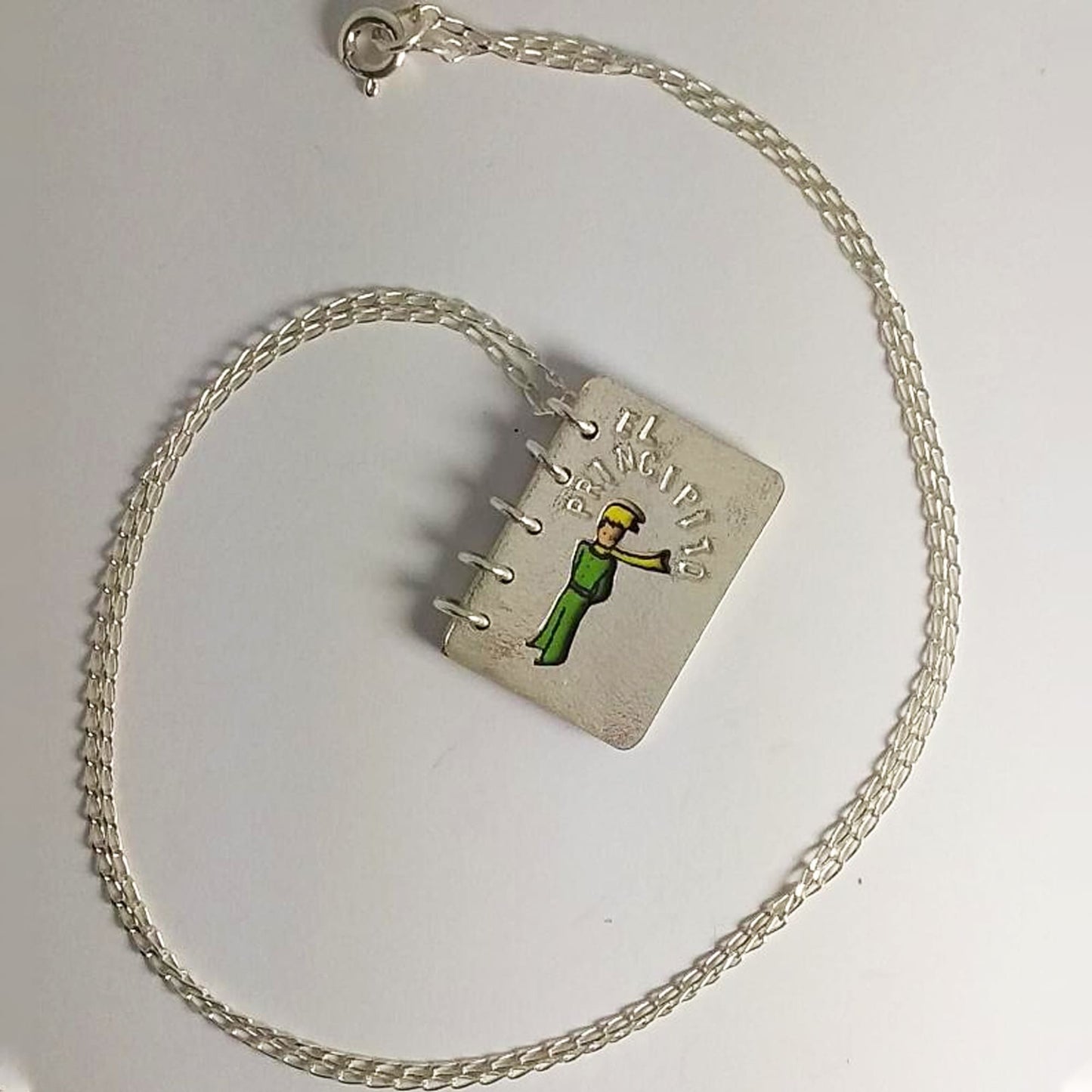 Collar Dije De Plata Fragmento De Libro El Principito - Hecho a Mano
