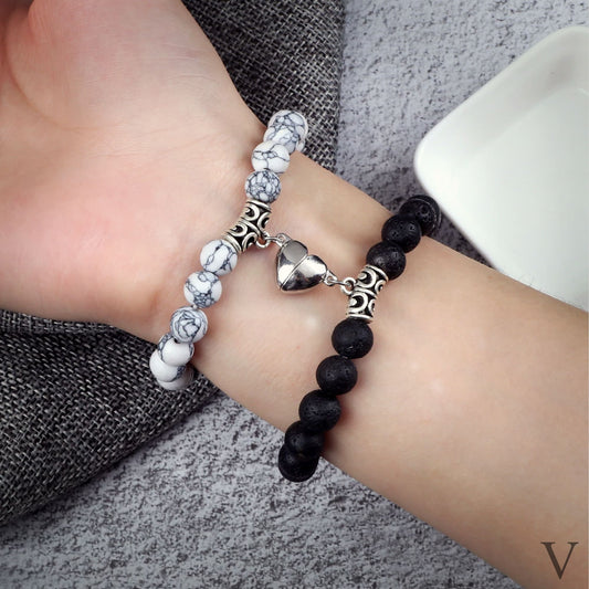 Pulsera Parejas por siempre mi corazón imantado