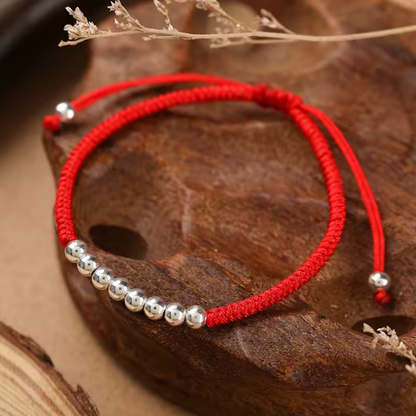 Pulsera Hilo de Balines en Plata Ley