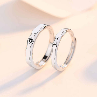 Argollas Sol y Luna Plata Ley 925