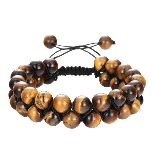 Pulsera Doble Fila Ojo de Tigre