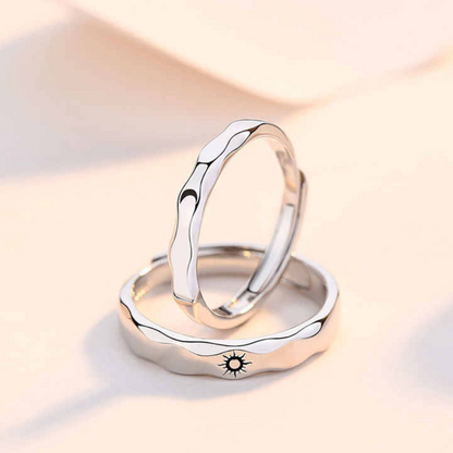 Argollas Sol y Luna Plata Ley 925
