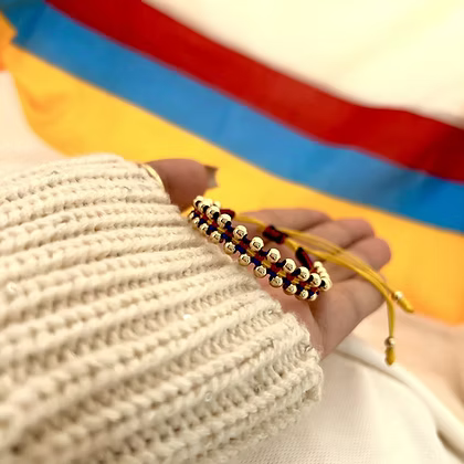 Pulsera Colombia Tricolor Balines Expuestos