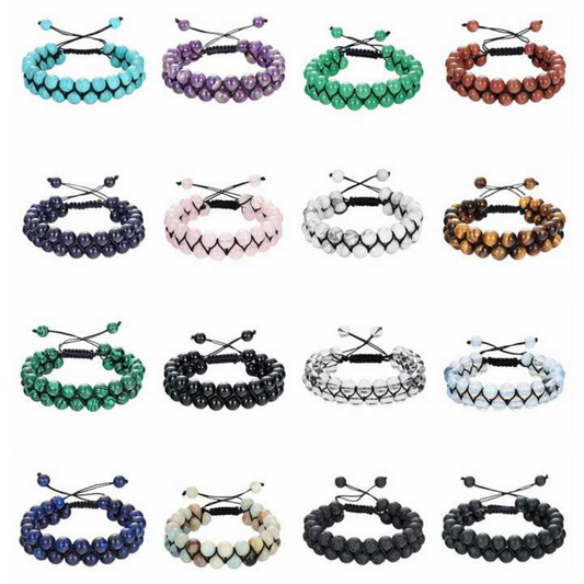 Pulsera Doble Fila Ojo de Tigre