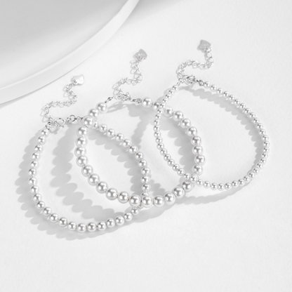 Pulsera Fila de Balines de Plata
