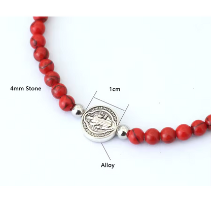 Pulsera de San Benito en Plata y Cuarzos Naturales