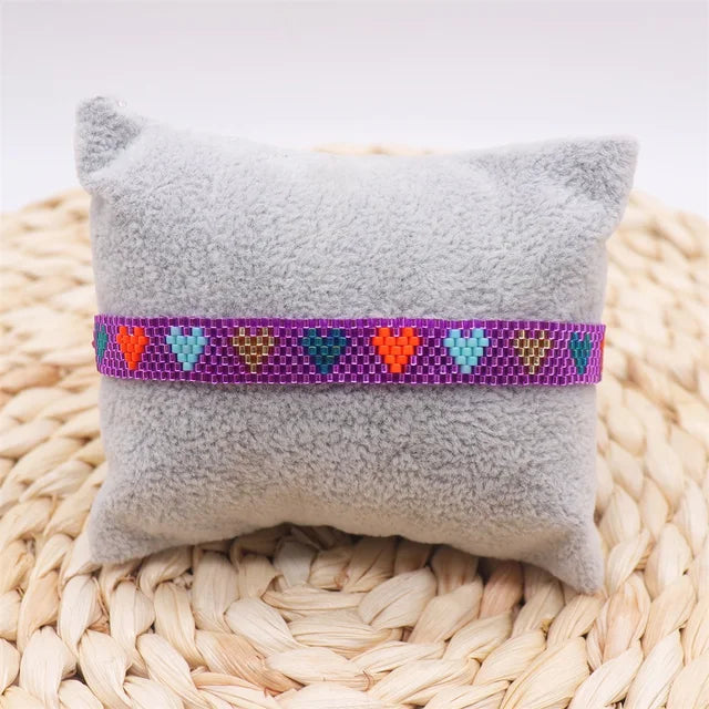 Pulsera Miyuki Ajustable de Corazones ❤️❤️❤️