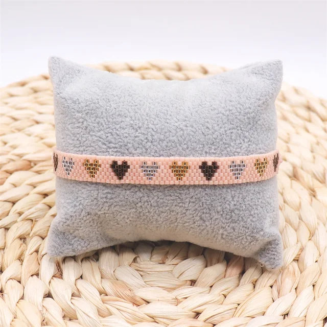 Pulsera Miyuki Ajustable de Corazones ❤️❤️❤️