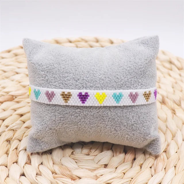 Pulsera Miyuki Ajustable de Corazones ❤️❤️❤️