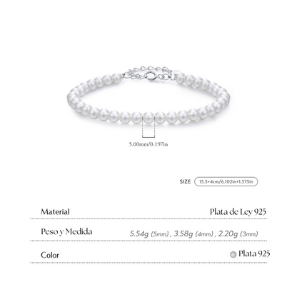 Pulsera Fila de Balines de Plata