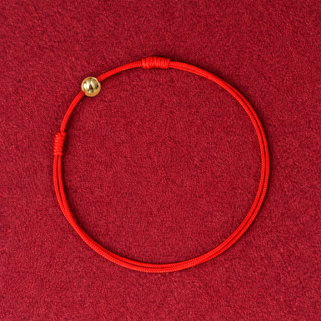 Pulsera Hilo Rojo Con Pepita De Oro 18 Kilates Garantizado