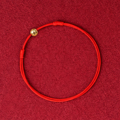 Pulsera Hilo Rojo Con Pepita De Oro 18 Kilates Garantizado