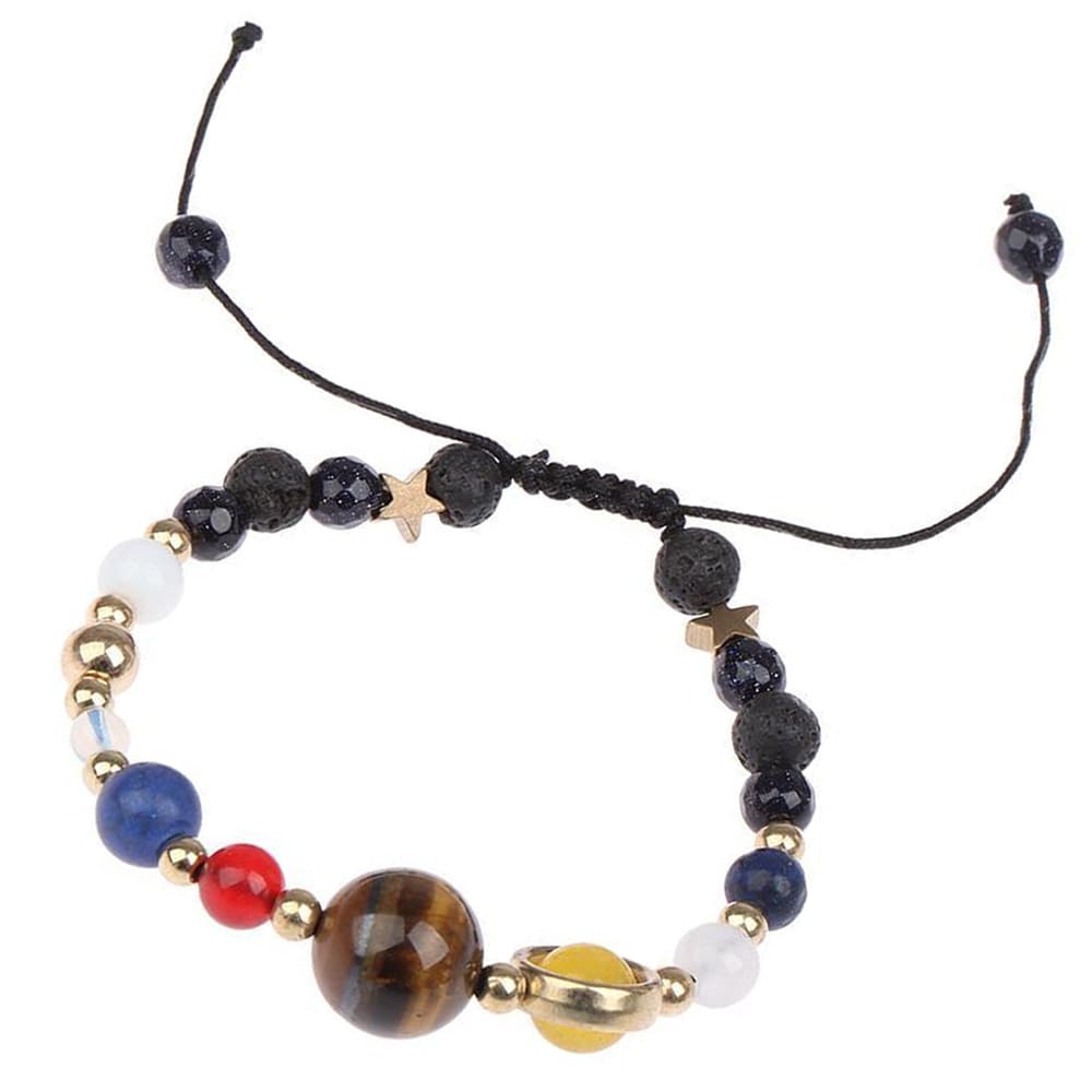 Pulsera Sistema Solar Universo 12 Planetas Cuentas De Piedra