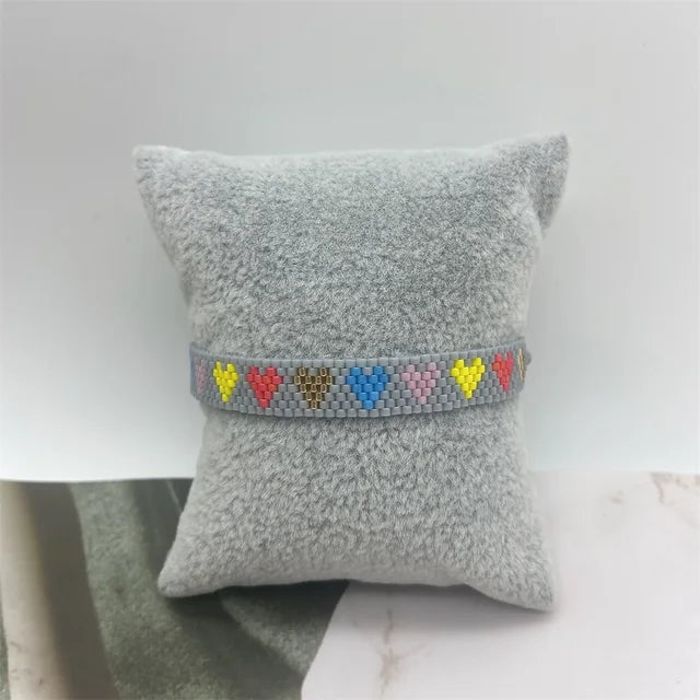 Pulsera Miyuki Ajustable de Corazones ❤️❤️❤️