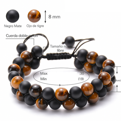 Pulsera Ojo de Tigre y Onix Mate