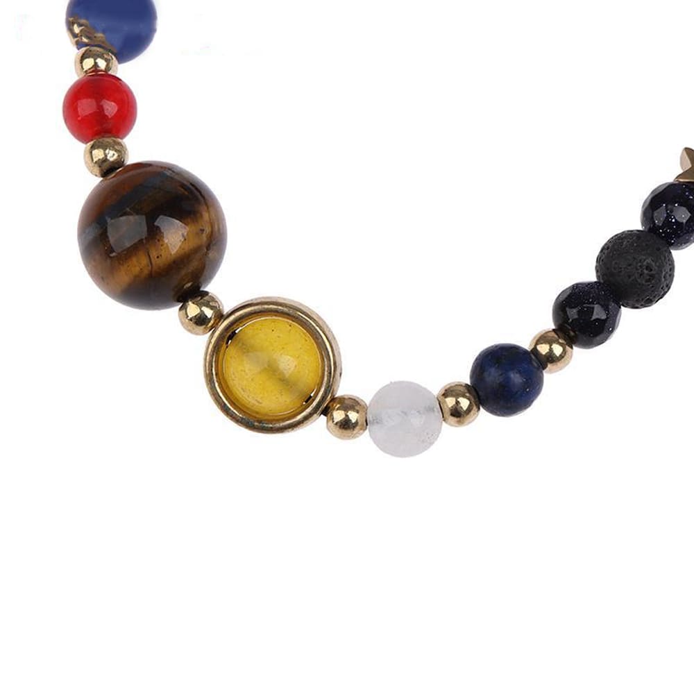 Pulsera Sistema Solar Universo 12 Planetas Cuentas De Piedra