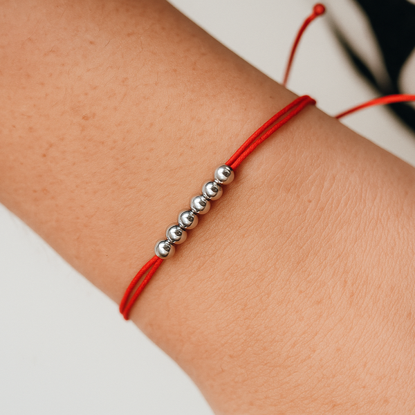 Pulsera 7 Balines en Plata Ley