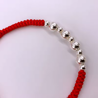 Pulsera Hilo de Balines en Plata Ley