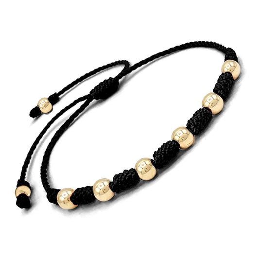 Pulsera 7 Nudos En Oro 18 Kilates Balín 4mm