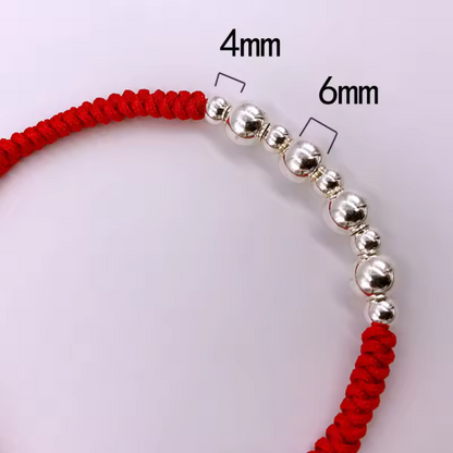 Pulsera Hilo de Balines en Plata Ley