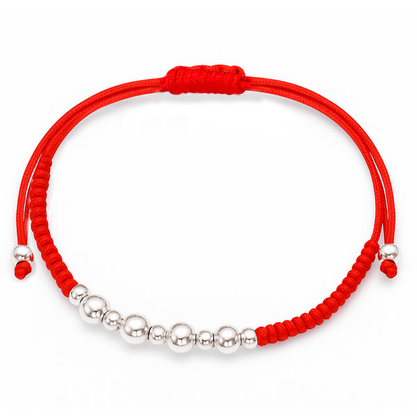Pulsera Hilo de Balines en Plata Ley