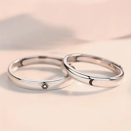 Anillos Sol Y Luna En Plata Real Ley 925