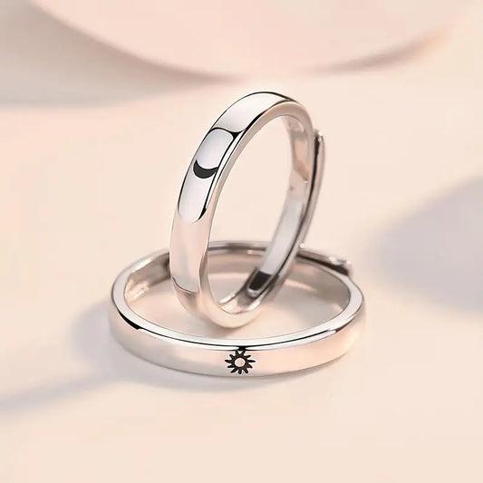 Anillos Sol Y Luna En Plata Real Ley 925