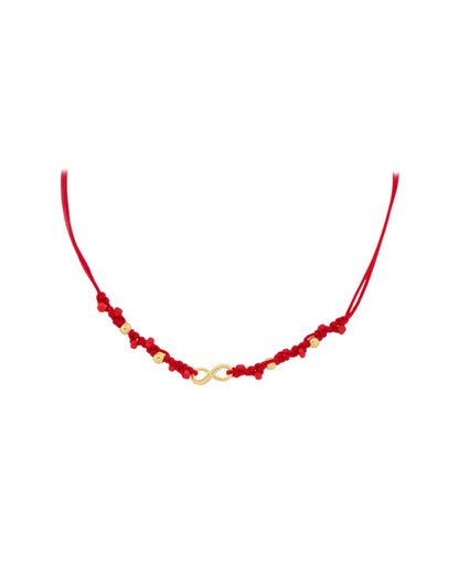 Choker Infinito y Balines en Oro 18k