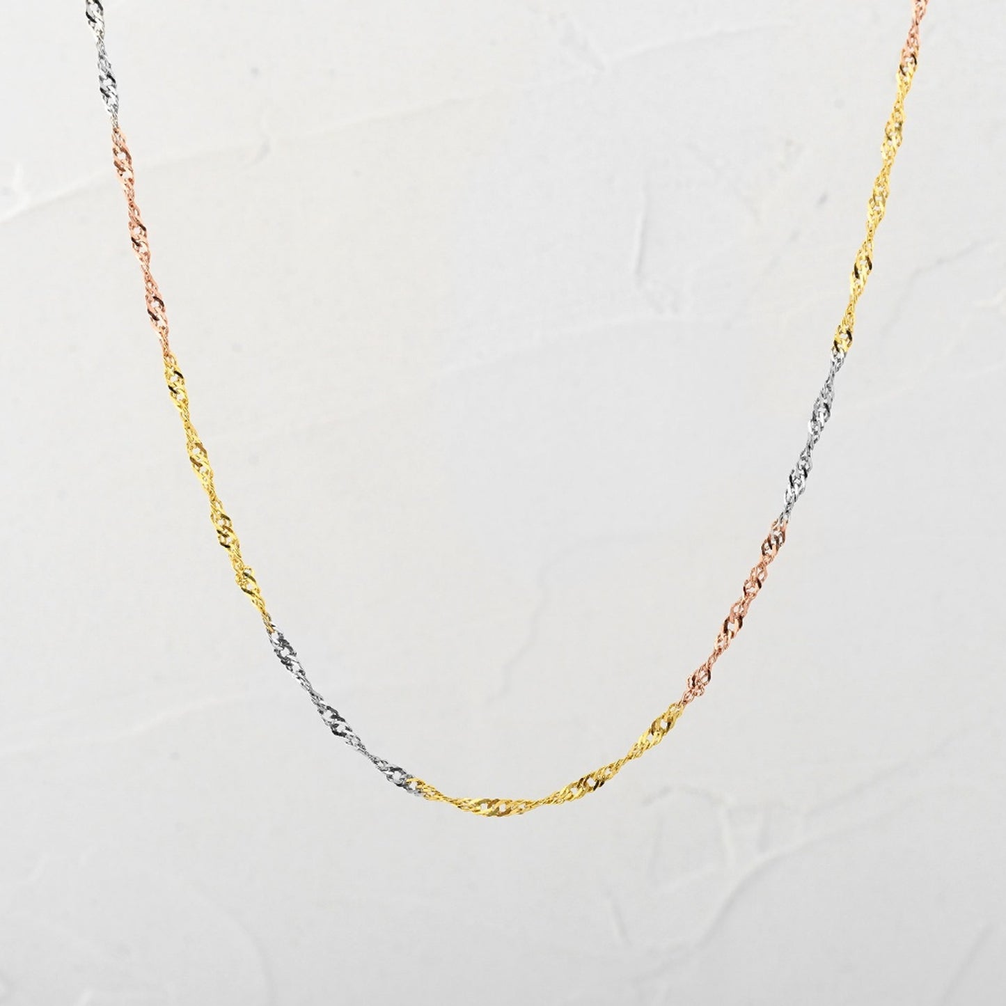 Cadena Singapur Tres Oros 18k