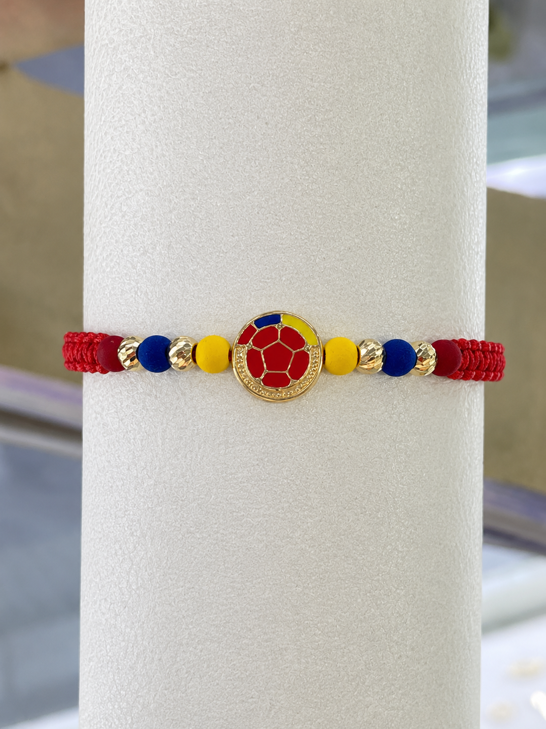 Pulsera de Escudo de Colombia y Neopreno Oro 18k