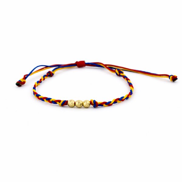 Pulsera Colombia Tres Balines Oro 18k