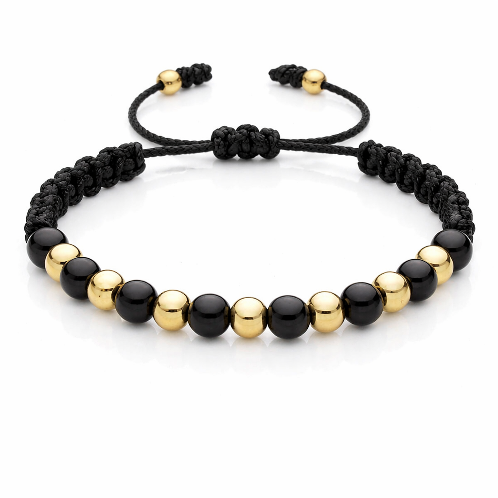 Pulsera Intercalada en Oro 18k y Cuarzos Naturales