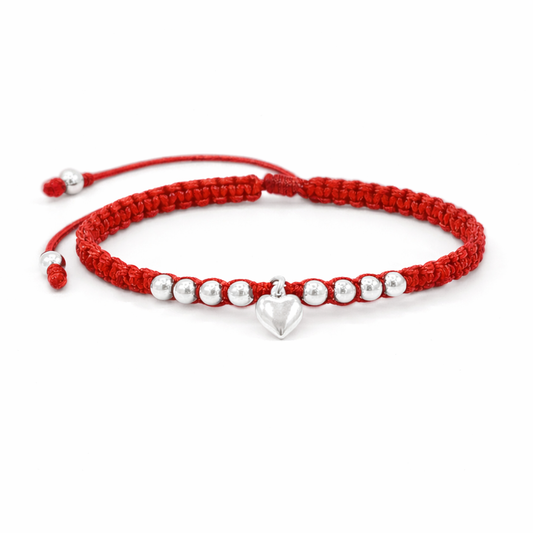 Pulsera de Dije Corazón en Plata Esterlina