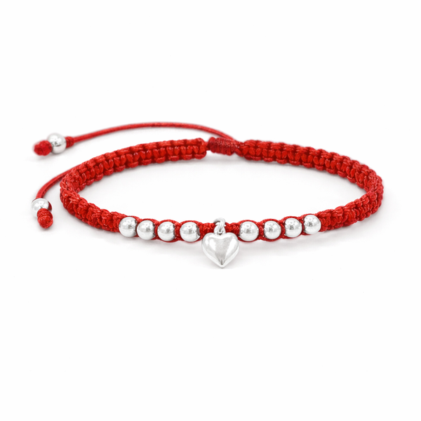 Pulsera de Dije Corazón en Plata Esterlina