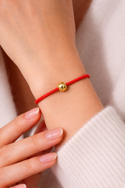 Pulsera Hilo Rojo Con Pepita De Oro 18 Kilates Garantizado