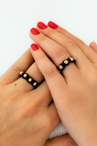 Anillo Tejido Lineal Diamantado